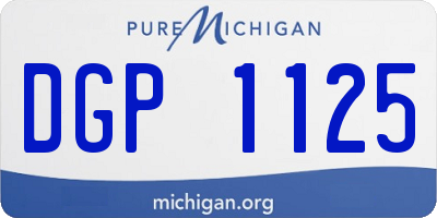 MI license plate DGP1125