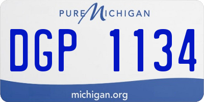 MI license plate DGP1134