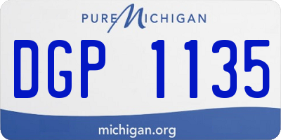 MI license plate DGP1135