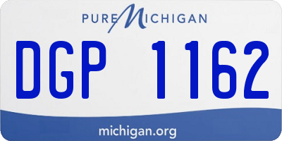 MI license plate DGP1162