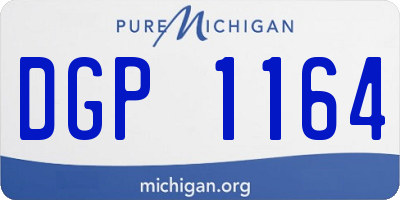 MI license plate DGP1164