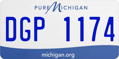 MI license plate DGP1174