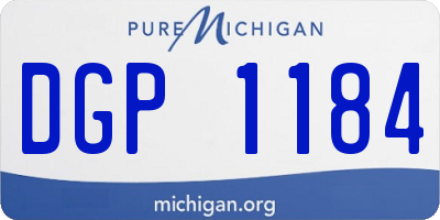 MI license plate DGP1184