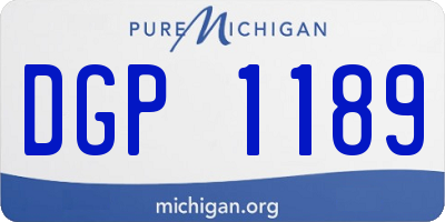 MI license plate DGP1189