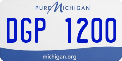 MI license plate DGP1200