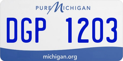 MI license plate DGP1203