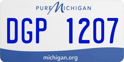 MI license plate DGP1207