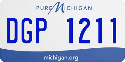 MI license plate DGP1211