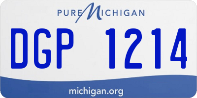 MI license plate DGP1214