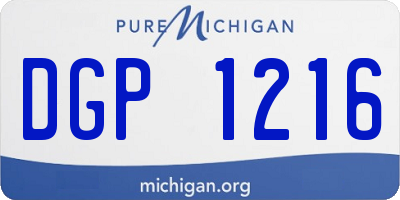 MI license plate DGP1216