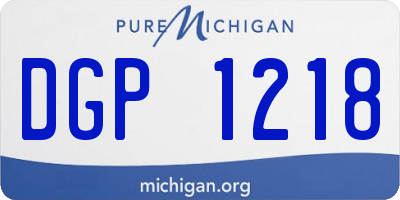 MI license plate DGP1218