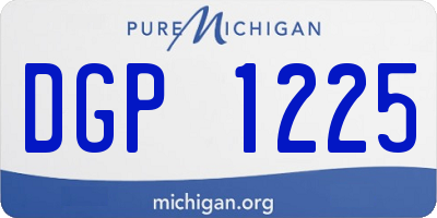 MI license plate DGP1225