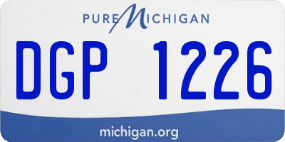 MI license plate DGP1226