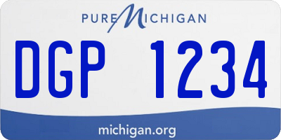 MI license plate DGP1234