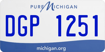 MI license plate DGP1251
