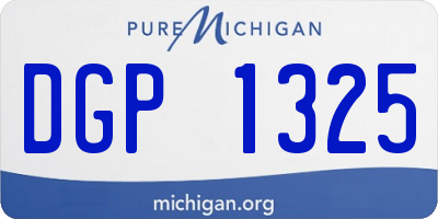 MI license plate DGP1325