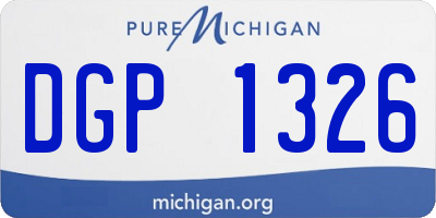 MI license plate DGP1326