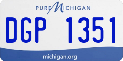 MI license plate DGP1351