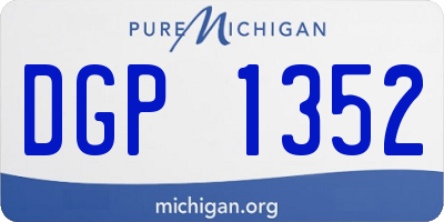 MI license plate DGP1352