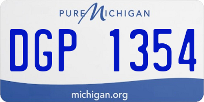 MI license plate DGP1354