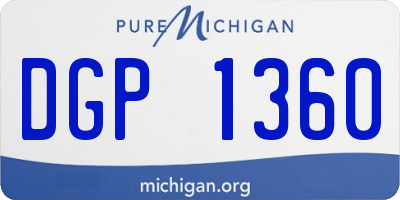 MI license plate DGP1360