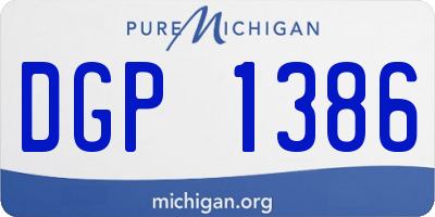 MI license plate DGP1386