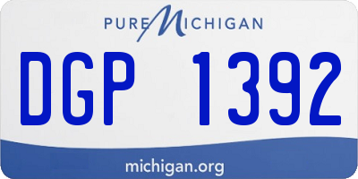 MI license plate DGP1392