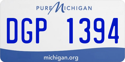 MI license plate DGP1394
