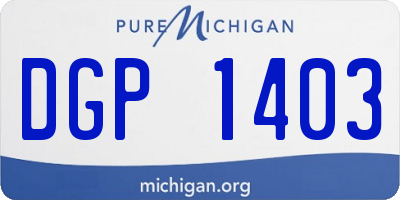 MI license plate DGP1403