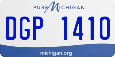 MI license plate DGP1410