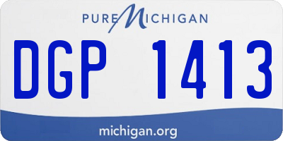 MI license plate DGP1413