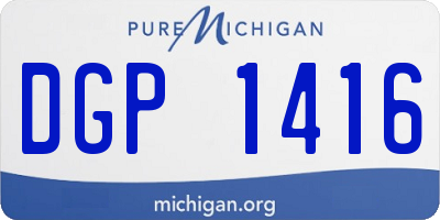 MI license plate DGP1416