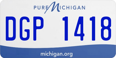 MI license plate DGP1418