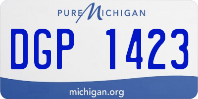 MI license plate DGP1423