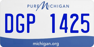 MI license plate DGP1425