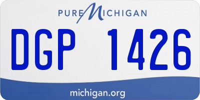 MI license plate DGP1426