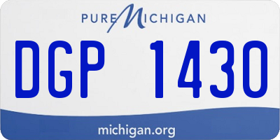 MI license plate DGP1430