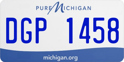 MI license plate DGP1458