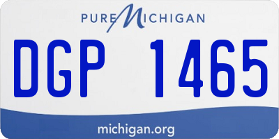 MI license plate DGP1465