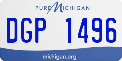 MI license plate DGP1496