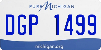 MI license plate DGP1499