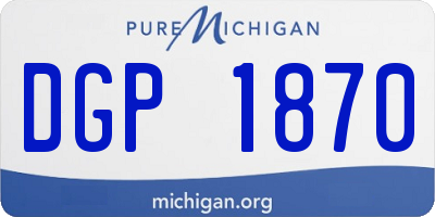 MI license plate DGP1870