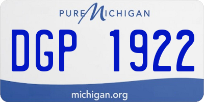 MI license plate DGP1922