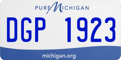 MI license plate DGP1923