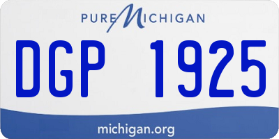 MI license plate DGP1925