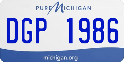 MI license plate DGP1986