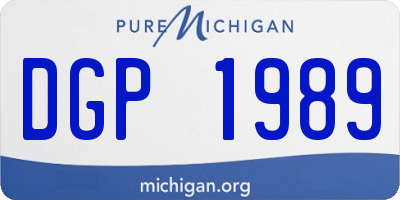 MI license plate DGP1989