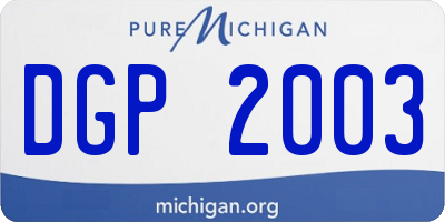 MI license plate DGP2003