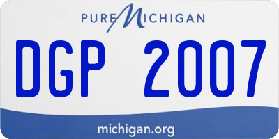 MI license plate DGP2007