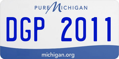 MI license plate DGP2011
